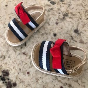 GAP 3-6 month red/white/blue sandals